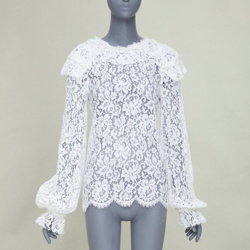 Chanel 2017 Lace Ruffle Shirt Blouse